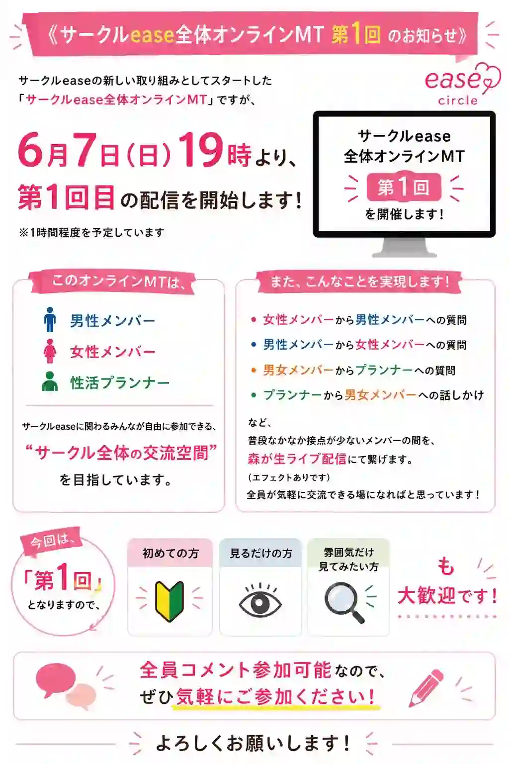 サークルease全体オンラインミーティング 第1回